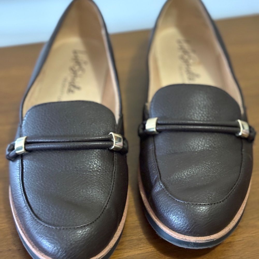 Life Stride Dark Brown Leather Flats